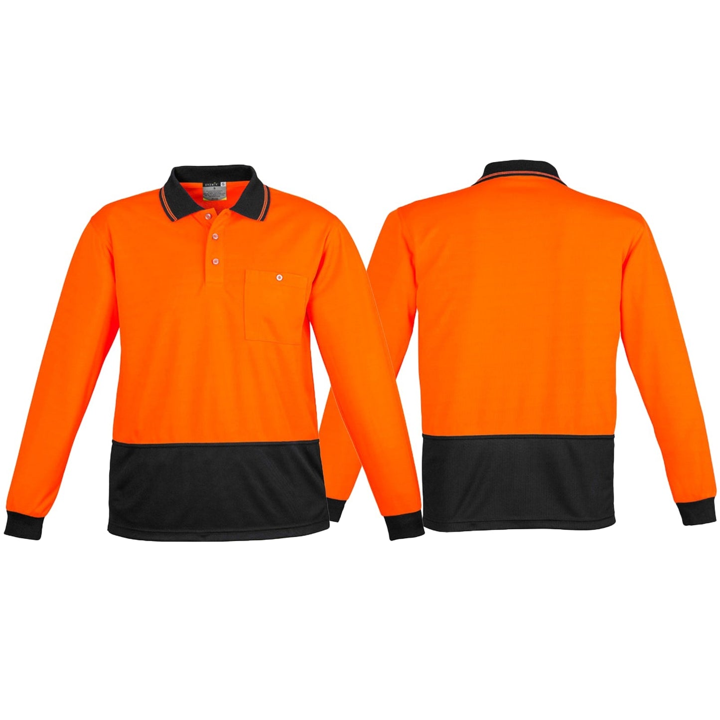 Unisex High Visibility Budget Basic Spliced Long Sleeve Polo ZH232 - SunSafe Australia