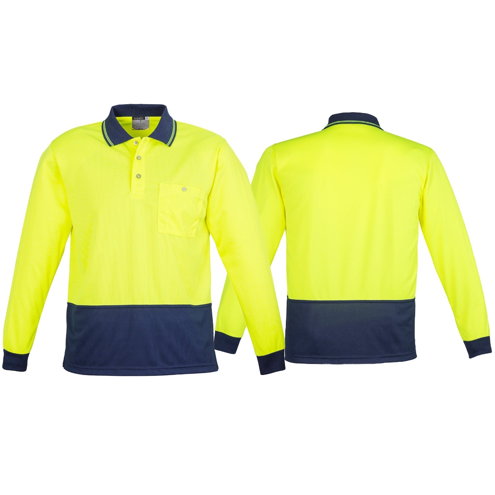 Unisex High Visibility Budget Basic Spliced Long Sleeve Polo ZH232 - SunSafe Australia