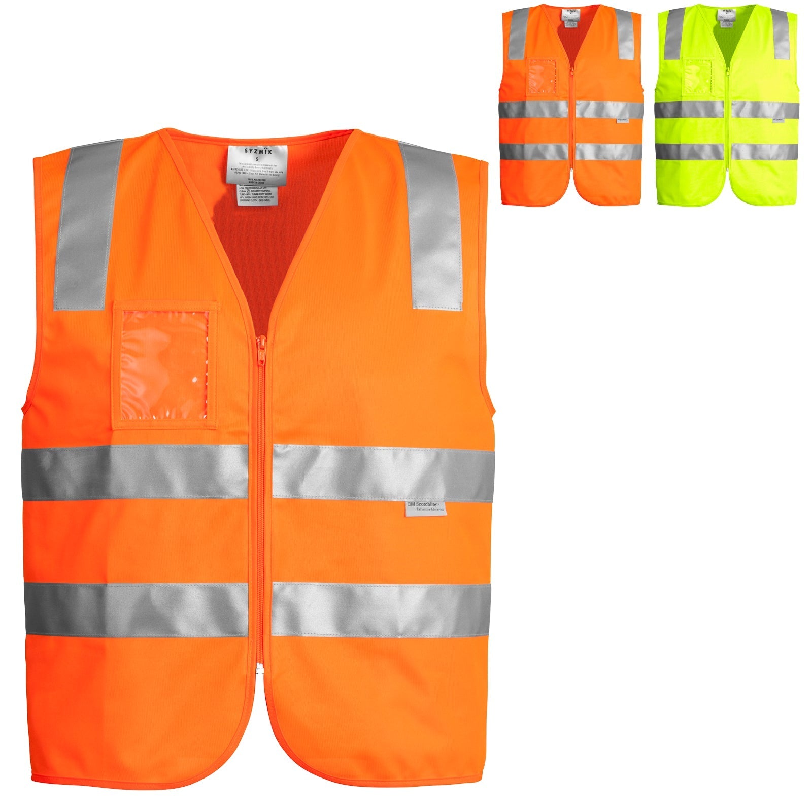 Unisex High Visibility Full Zip Vest ZV998 - SunSafe Australia