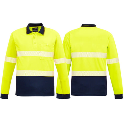Unisex High Visibility Segmented Taped Long Sleeve Polo ZH530 - SunSafe Australia