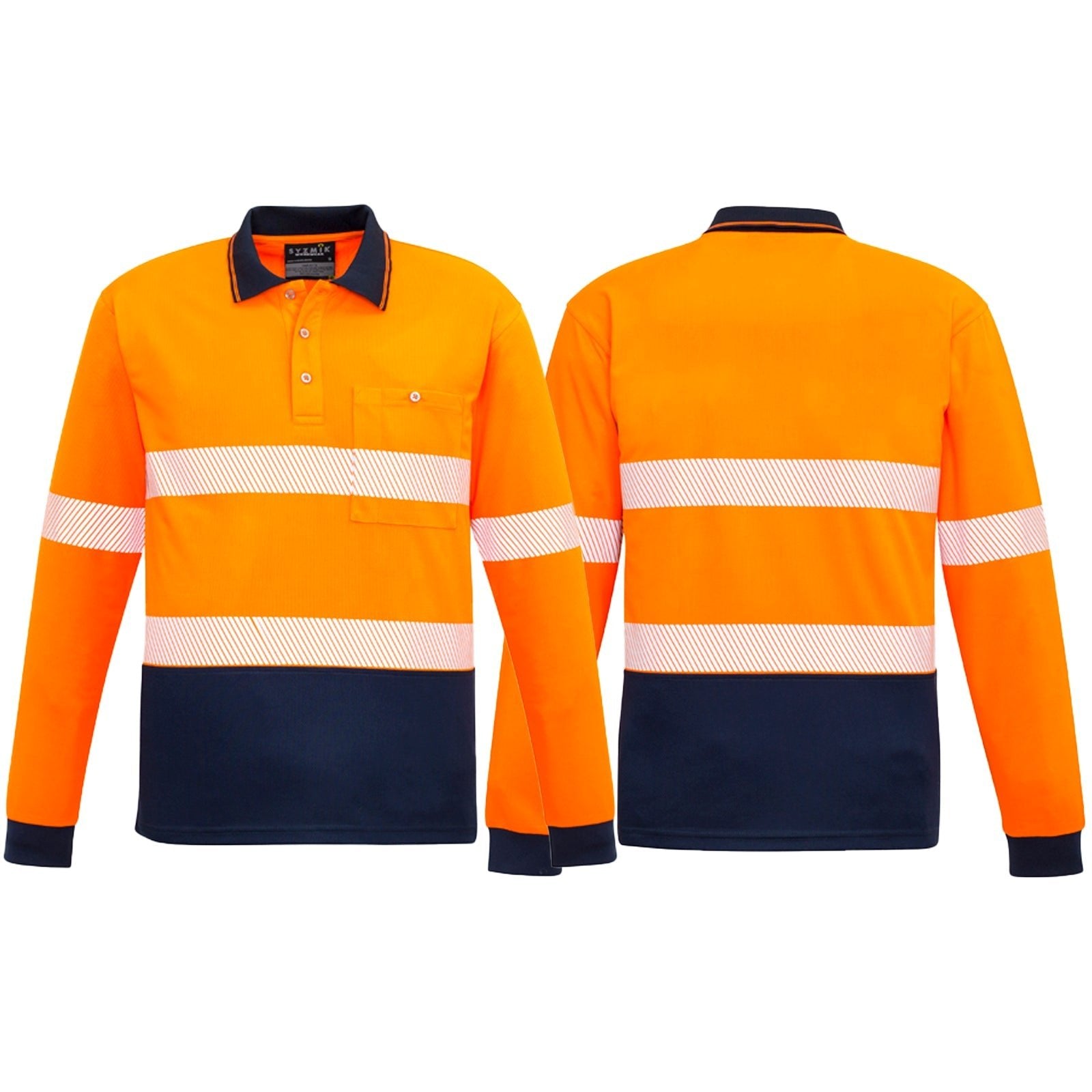 Unisex High Visibility Segmented Taped Long Sleeve Polo ZH530 - SunSafe Australia