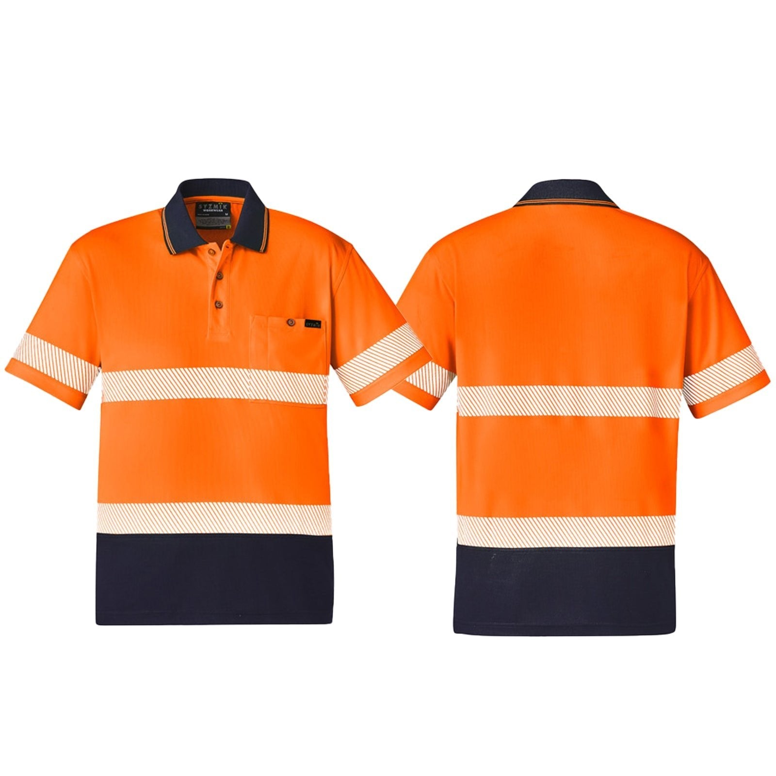 Unisex High Visibility Short Sleeve Polo Segmented Hoop Taped ZH535 - SunSafe Australia