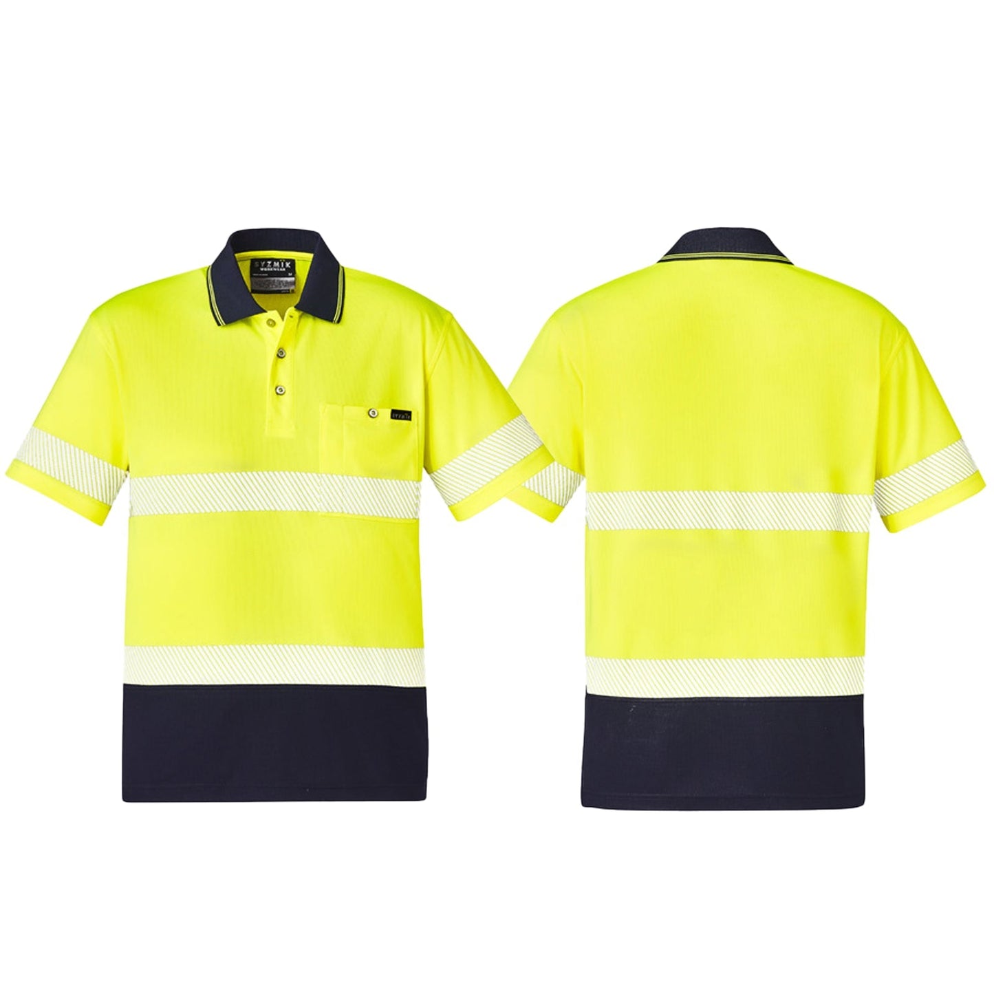 Unisex High Visibility Short Sleeve Polo Segmented Hoop Taped ZH535 - SunSafe Australia