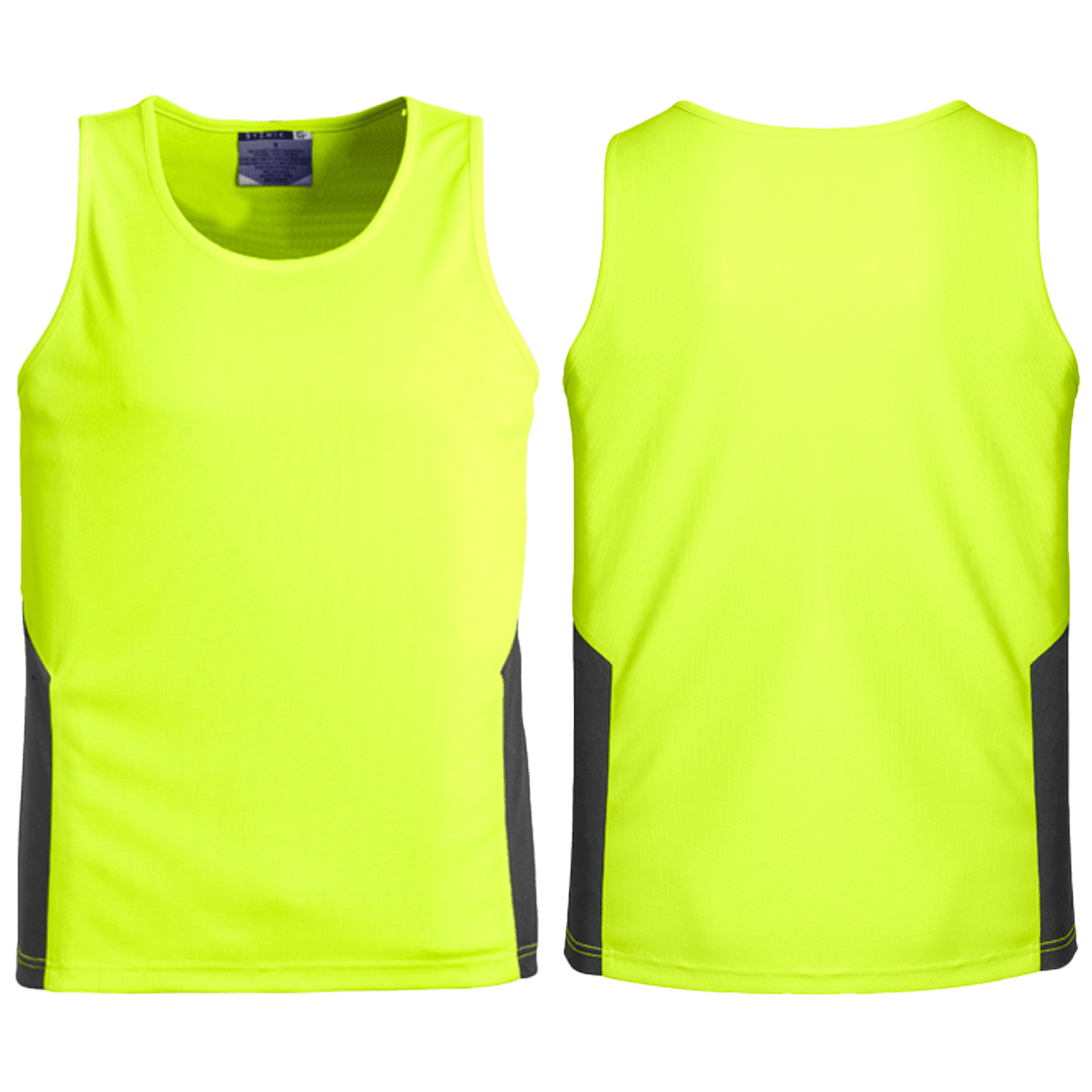 Syzmik Unisex High Visibility Squad Singlet ZH239 in Orange On Navy