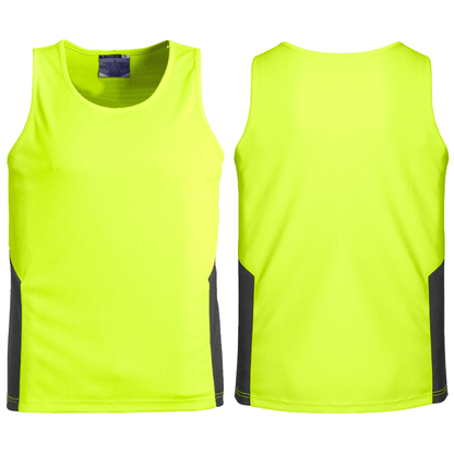 Syzmik Unisex High Visibility Squad Singlet ZH239 in Orange On Navy