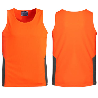 Syzmik Unisex High Visibility Squad Singlet ZH239 in Orange On Navy