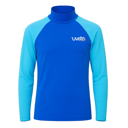 Unisex Royal Blue on Light Blue Rashie – Long Sleeve UPF 50+ (Made in Australia) – Small - SunSafe Australia