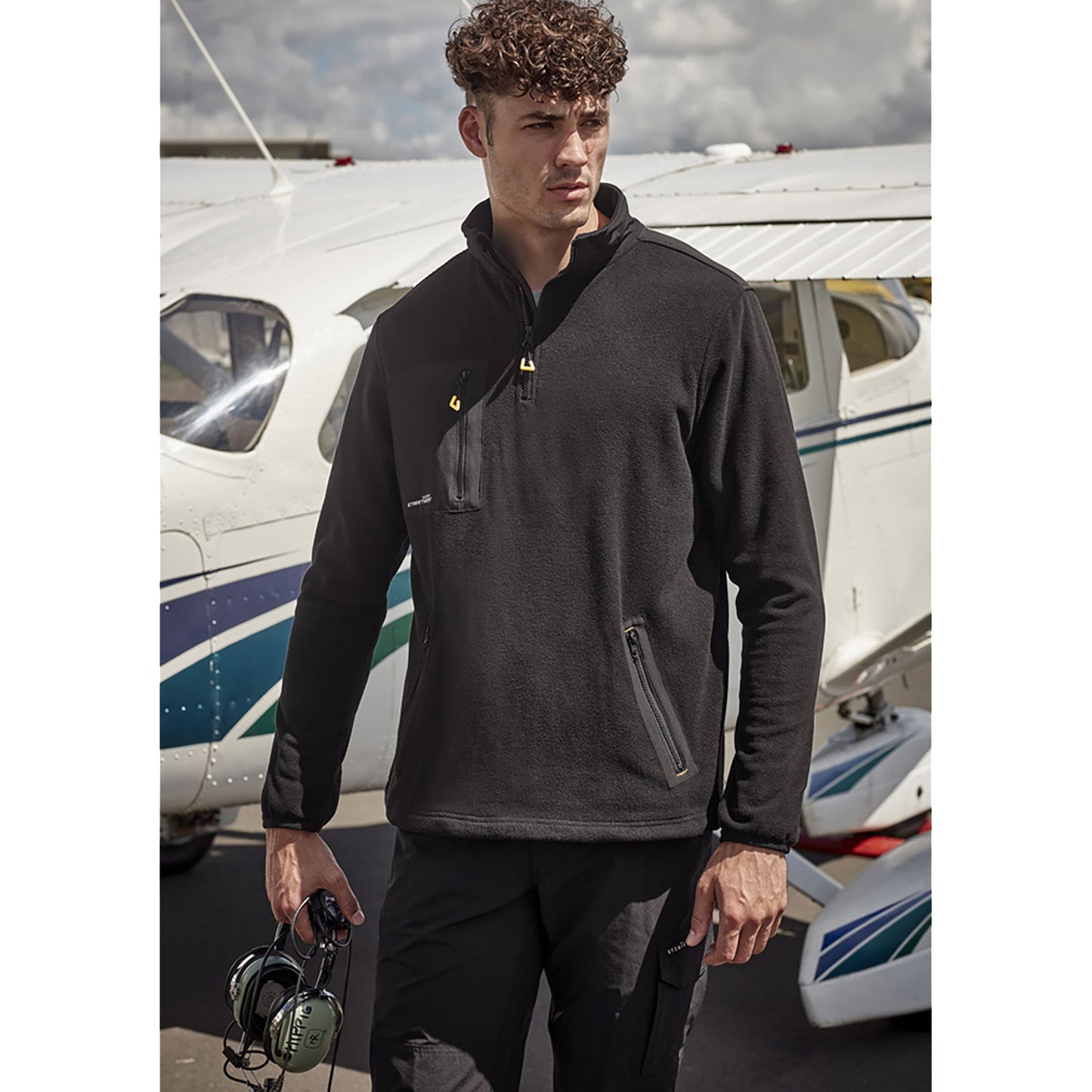 Unisex Streetworx Lightweight 1/4 Zip Polar Fleece UPF 50+ - SunSafe Australia