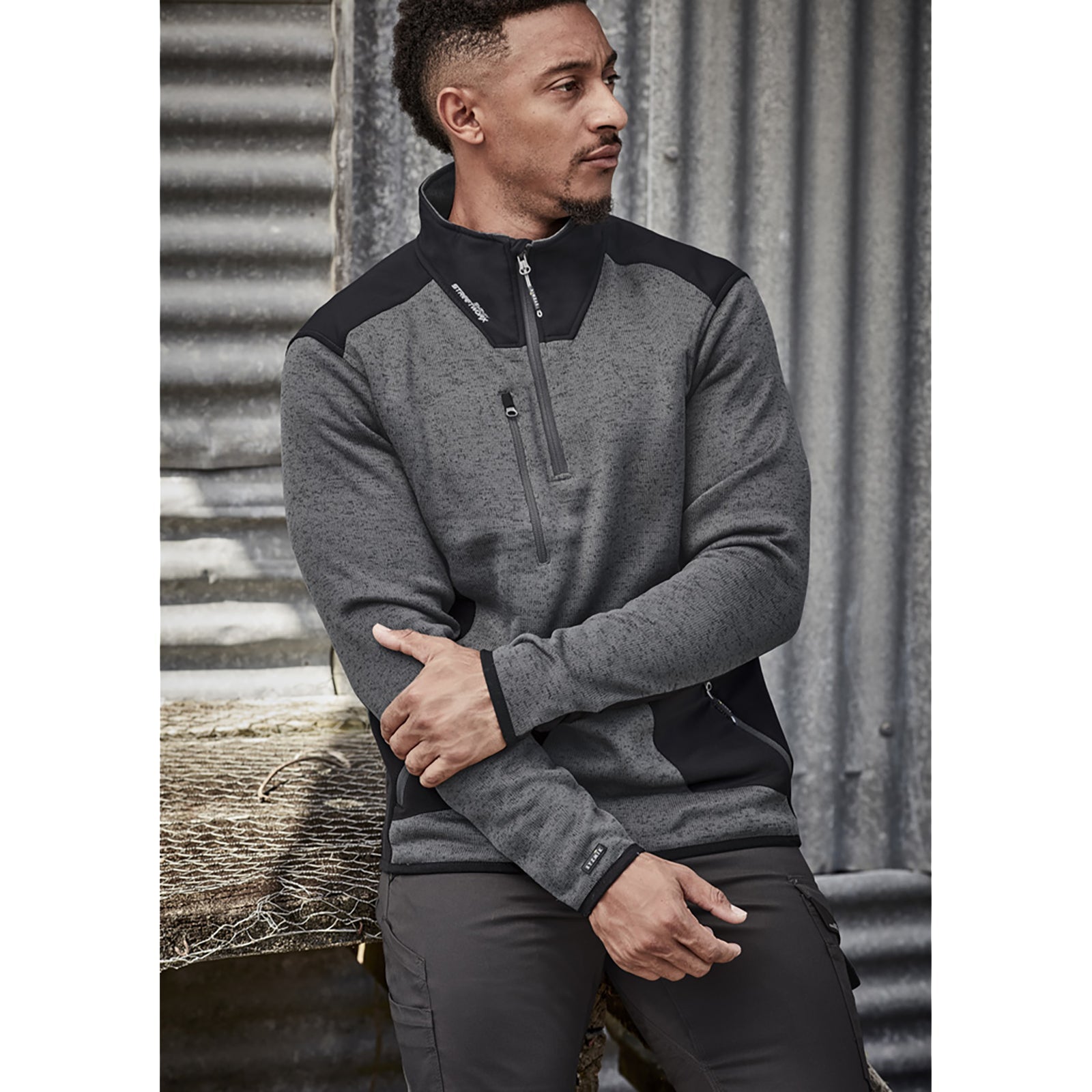 Unisex Streetworx Reinforced 1/4 Zip Fleece Pullover – UPF 50+ Work Jumper - SunSafe Australia
