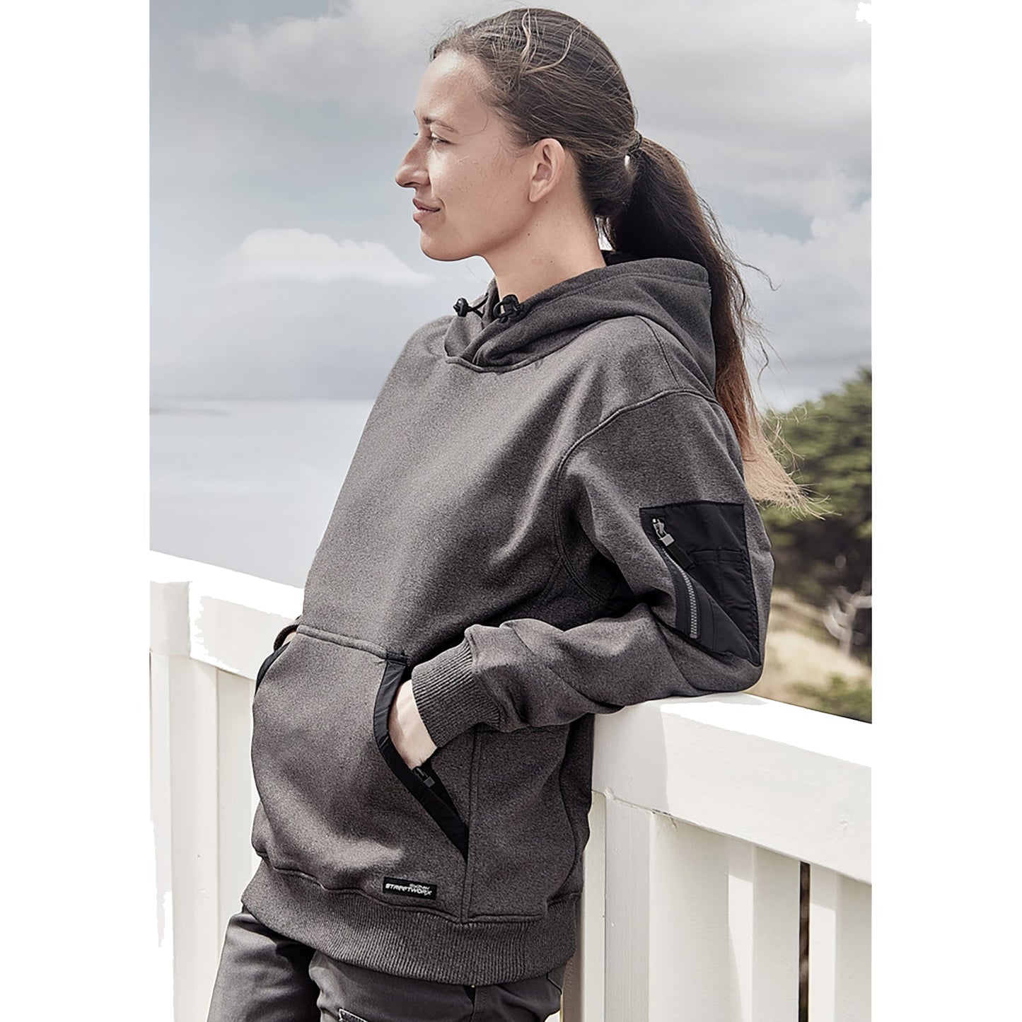 Unisex Streetworx Water Resistant Hoodie UPF 50+ – Fleece Work Hoodie - SunSafe Australia
