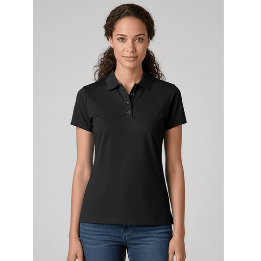 Biz Collection Women's Action Polo UPF 50+ in Black