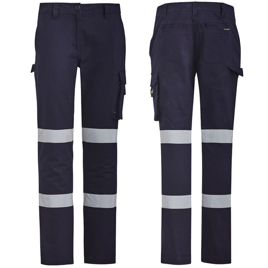 Women’s Bio Motion Cotton Drill Hi - Vis Work Pant - SunSafe Australia