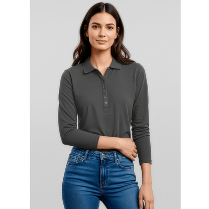 Women's Crew Long Sleeve Polo - SunSafe Australia