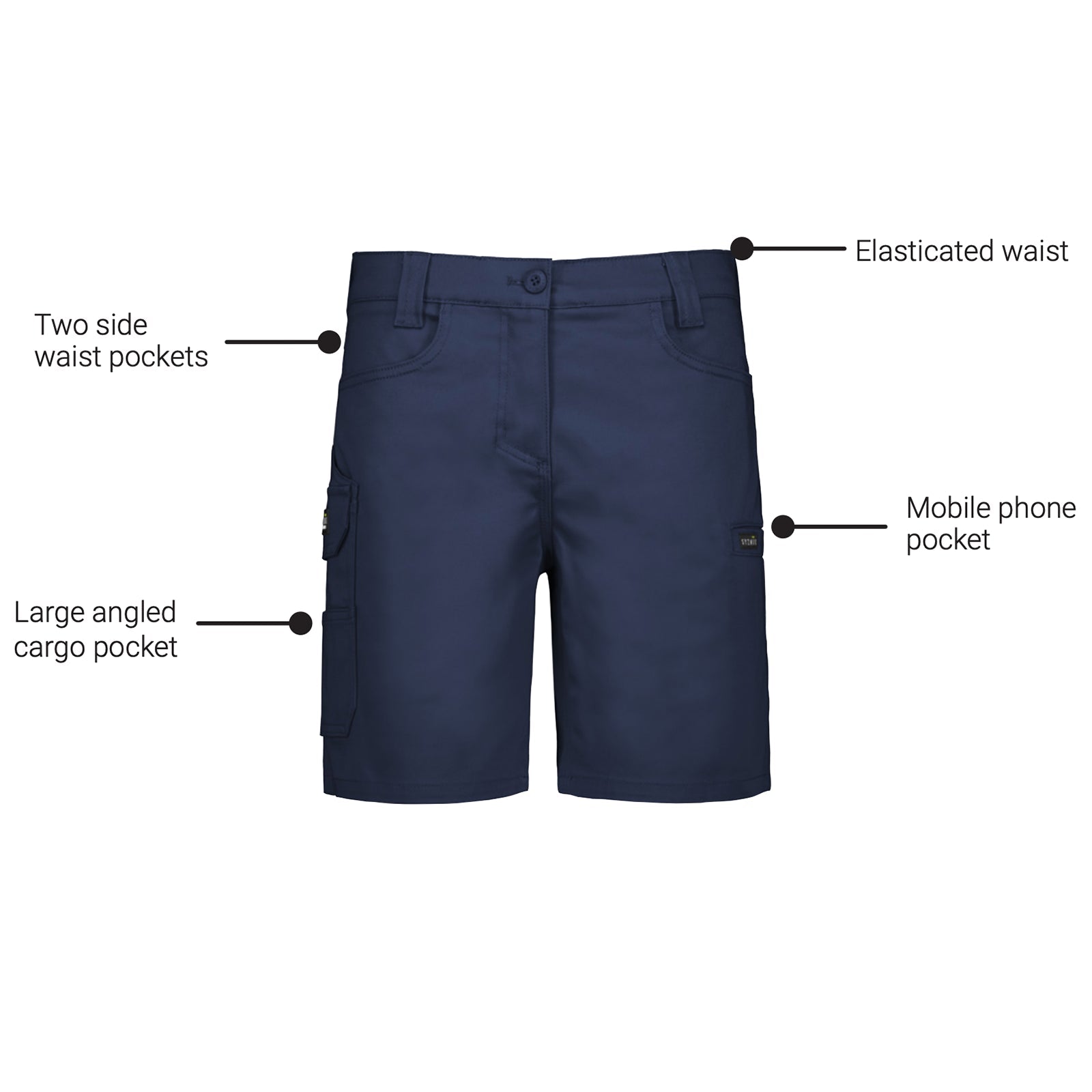 Womens Essential Stretch Cargo Short – ZS735 - SunSafe Australia
