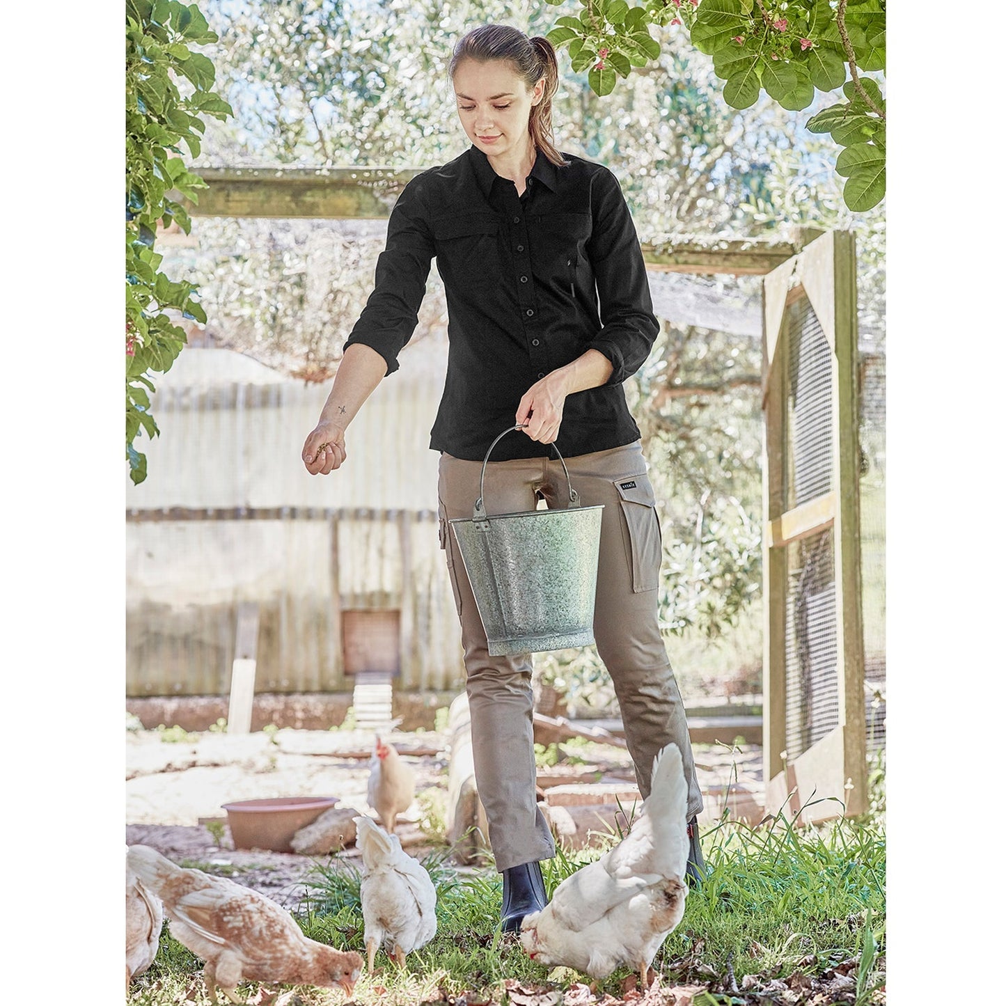 Womens Lightweight Tradie Long Sleeve Shirt - SunSafe Australia