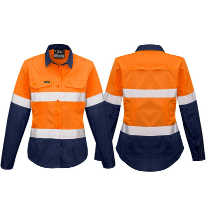 Womens Rugged Cooling Taped High Visibility Spliced Shirt ZW720 - SunSafe Australia