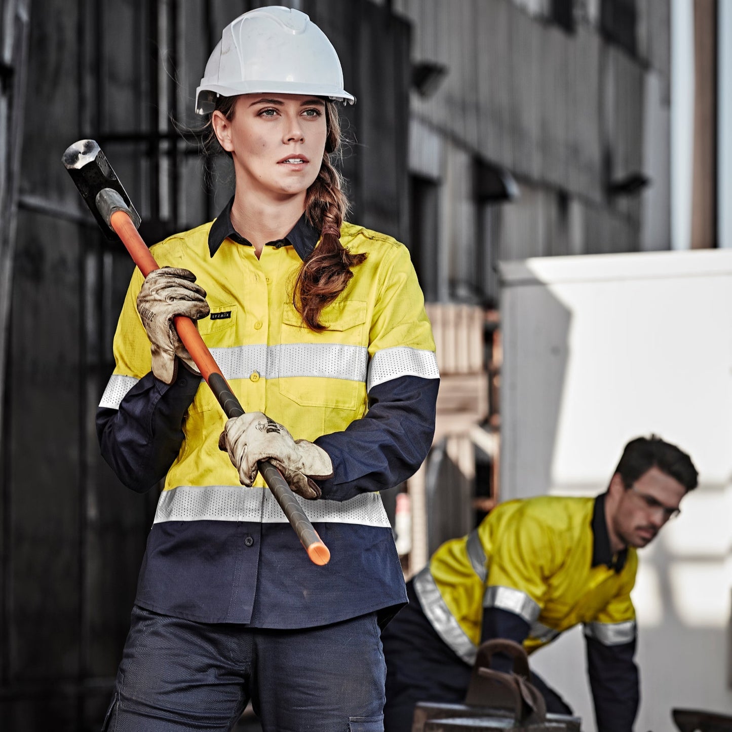 Womens Rugged Cooling Taped High Visibility Spliced Shirt ZW720 - SunSafe Australia