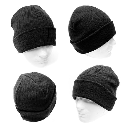 Wool Blend Beanie Cable Knit Winter Hat