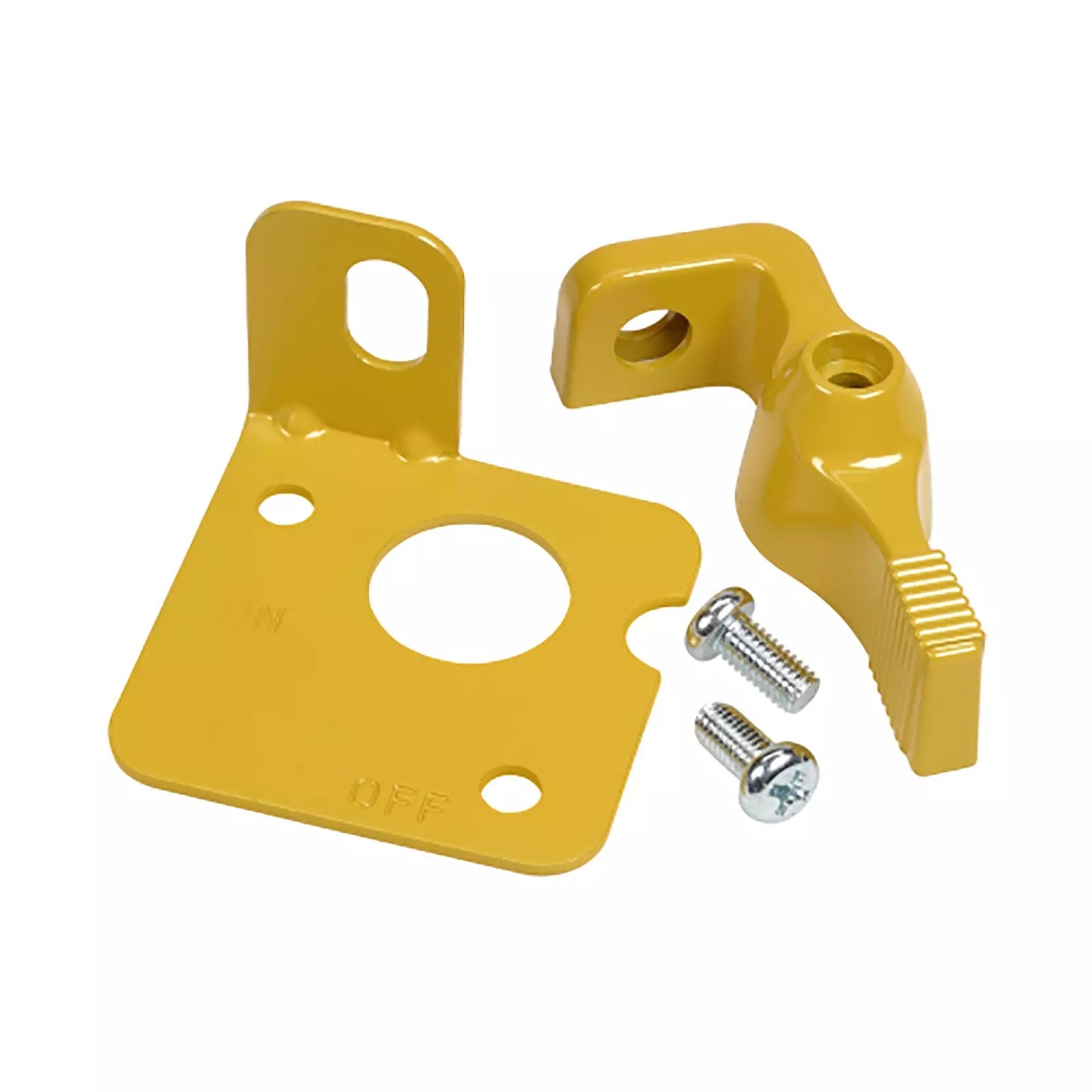 Yellow Battery Isolator Lever Lockout with Hasp Hole ACOT500 - SunSafe Australia